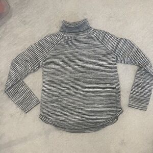 Jean Pierre Sweater Womens M Striped Turtle Neck Pullover Cotton Ribbed Ladies